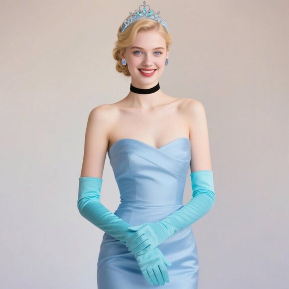 Princess Costume Accessories Set Crown Choker Earrings Gloves for Halloween main image 6